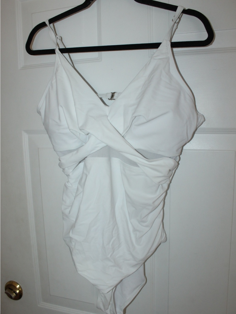 White One-Piece Twist Front Swimsuit - Women